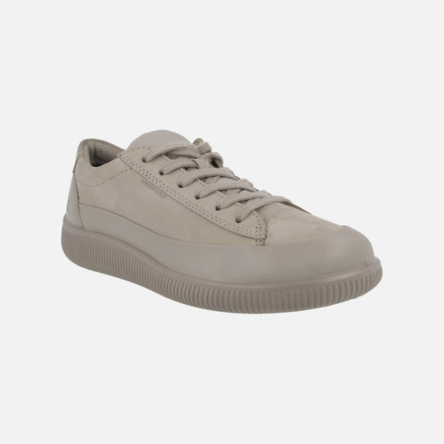 Zapatillas deportivas para mujer en combinado taupe Ecco Soft Zero Moon Rock