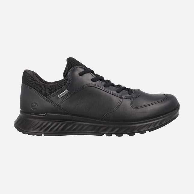 Deportivas negras de piel con membrana Gore tex Exostride Low GTX