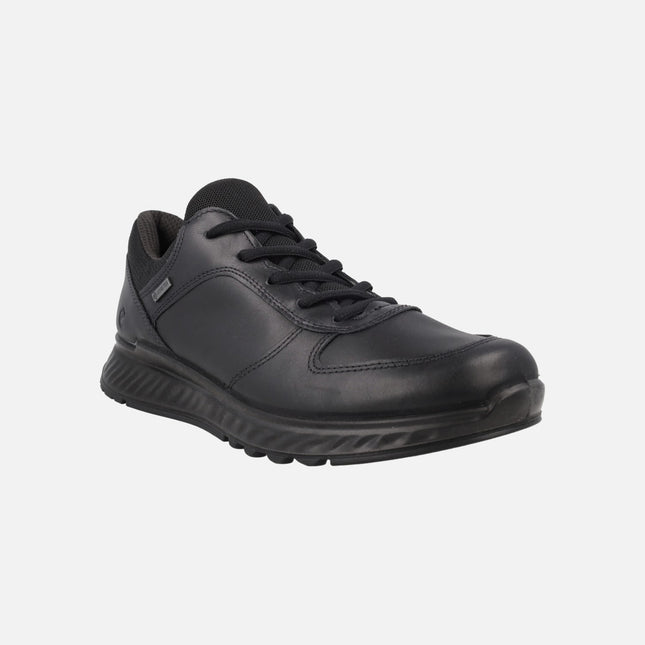 Deportivas negras de piel con membrana Gore tex Exostride Low GTX