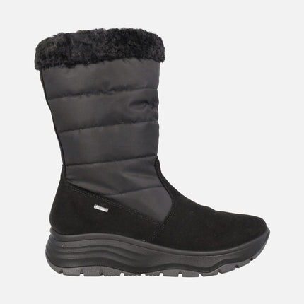 Botas negras de tejido y serraje con membrana Gore tex