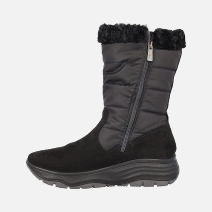 Botas negras de tejido y serraje con membrana Gore tex