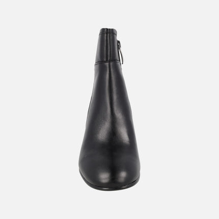 Botines de tacón para mujer en piel negra