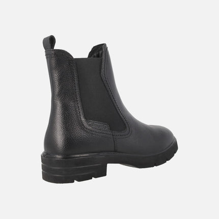 Botines negros de piel inspiración chelsea