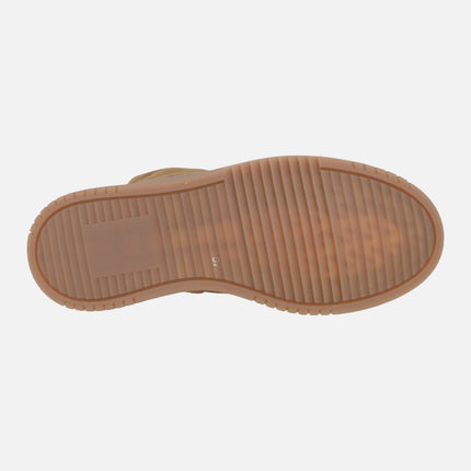 Botas altas Gisell en serraje cuero Waterproof con foro de pelo