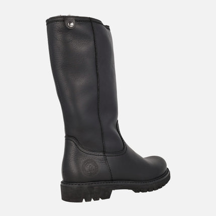 Botas altas Bambina B60 en piel negra con forro de pelo