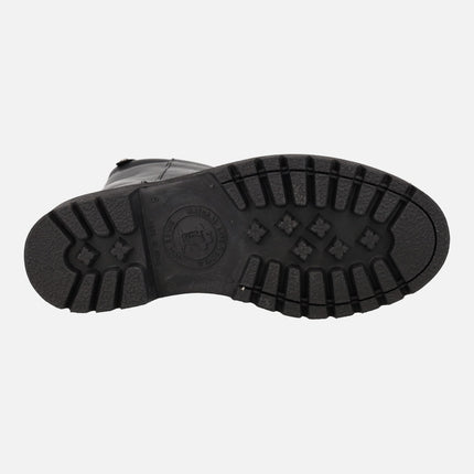 Botas altas Bambina B60 en piel negra con forro de pelo