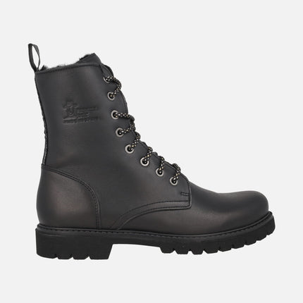 Botas de piel con cordones y forro de pelo Frisia