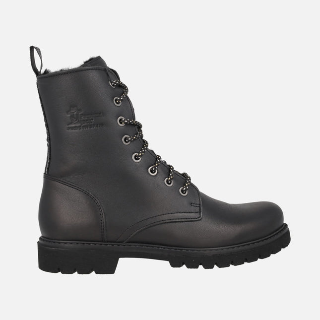 Botas de piel con cordones y forro de pelo Frisia