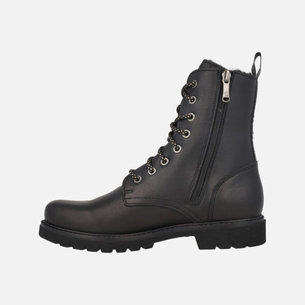 Botas de piel con cordones y forro de pelo Frisia