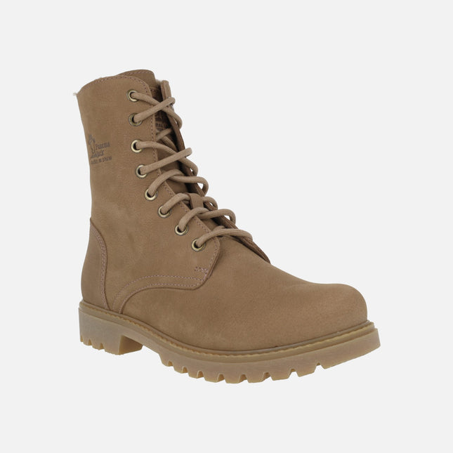 Frisia Leather boots with laces and fur lining