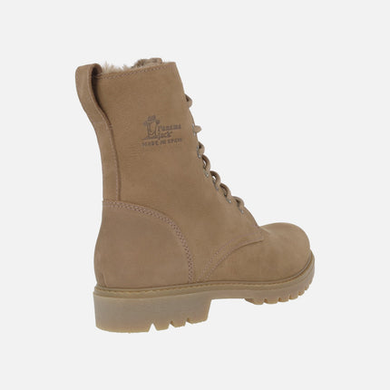 Botas de piel con cordones y forro de pelo Frisia