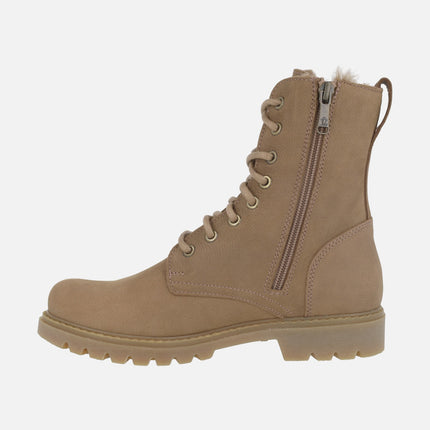 Botas de piel con cordones y forro de pelo Frisia