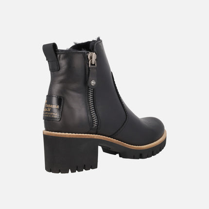 Botines de tacón con forro de pelo Pauline Trav B2 Napa negro