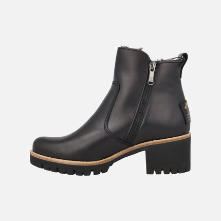 Botines de tacón con forro de pelo Pauline Trav B2 Napa negro
