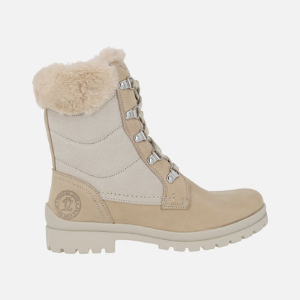 Botas de cordones con forro de pelo Tuscani B28 Crudo