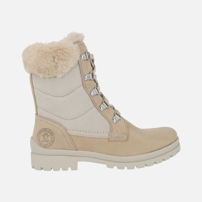 Botas de cordones con forro de pelo Tuscani B28 Crudo