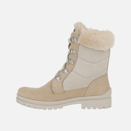 Botas de cordones con forro de pelo Tuscani B28 Crudo