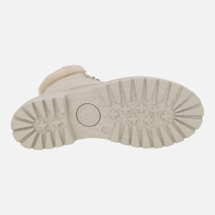 Botas de cordones con forro de pelo Tuscani B28 Crudo