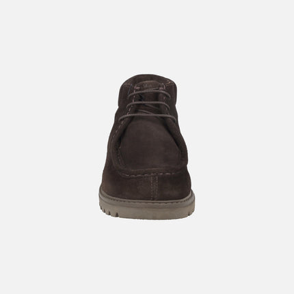 Botines de serraje marrón con cordones para hombre Beker C2