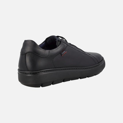 Zapatos deportivos de piel para hombre con cordones elásticos