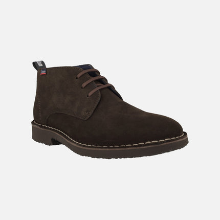 Botines de cordones en ante para hombre