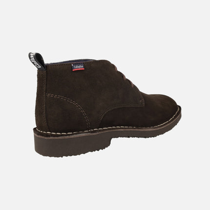 Botines de cordones en ante para hombre