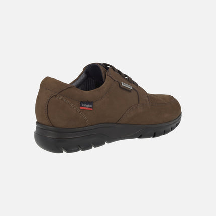 Zapatos para hombre en nobuck marrón con cordones y membrana Wateradapt