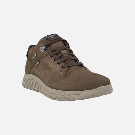 Deportivos abotinados para hombre en nobuck con membrana impermeable