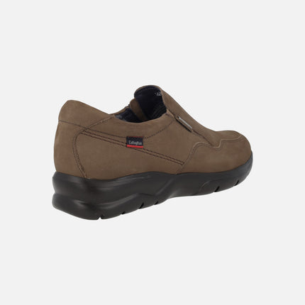 Mocasines en nobuck marrón con membrana WATERADAPT