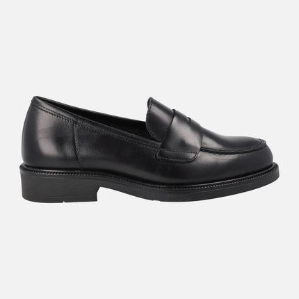 Mocasines clásicos de piel para mujer con antifaz