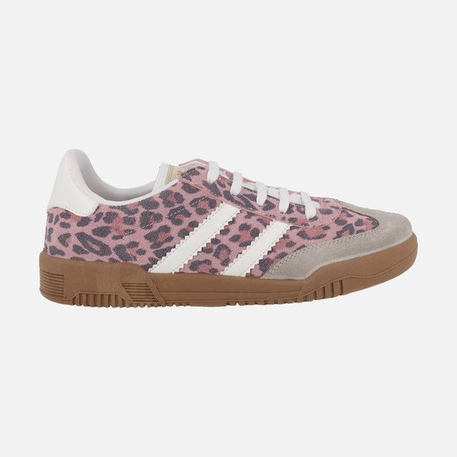 Zapatillas deportivas en serraje print leopardo con suela caramelo