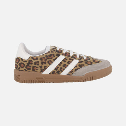 Zapatillas deportivas en serraje print leopardo con suela caramelo