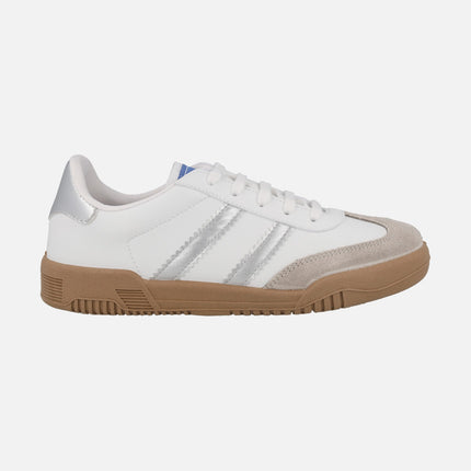 Zapatillas deportivas blancas para mujer con piso caramelo