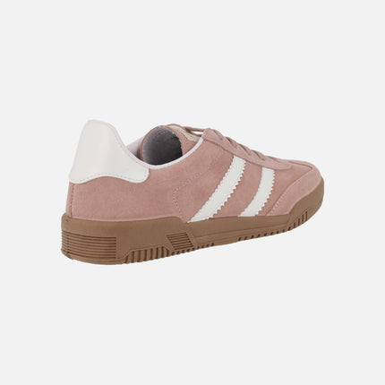 Zapatillas deportivas para mujer en serraje con piso caramelo