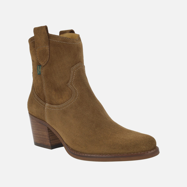 Botines de tacón en serraje oil capuccino DKT98