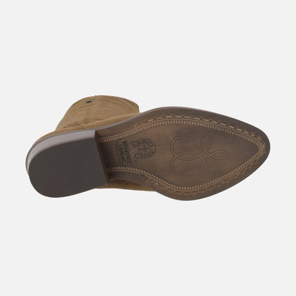 Botas de serraje estilo cowboy con bordados DKT67 Oil capuccino