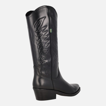 Botas de piel estilo cowboy con bordados DKT67