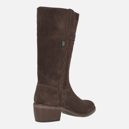 Botas Dakota 476 en piel serraje con tacón bajo