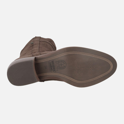 Botas Dakota 476 en piel serraje con tacón bajo