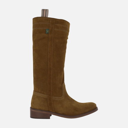 Botas altas estilo cartujanas en serraje oil capuccino B13 de Dakota