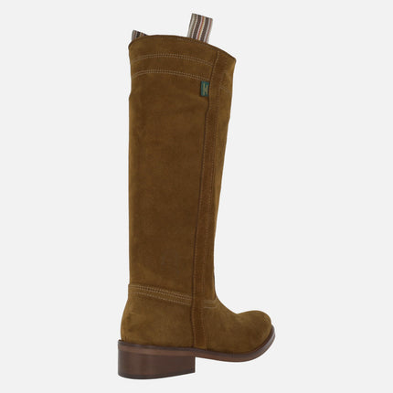 Botas altas estilo cartujanas en serraje oil capuccino B13 de Dakota