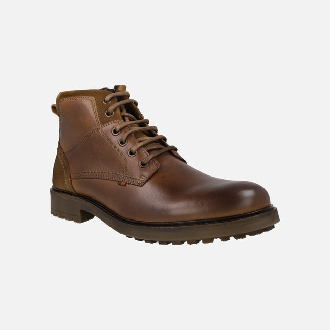 Botines para hombre con cordones y cremallera