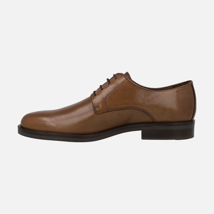 Zapatos lisos de piel para hombre con cordones
