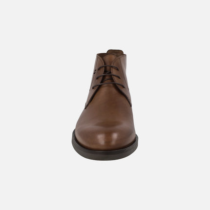 Botines de cordones para hombre en color cuero