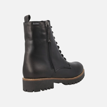 Botines de piel estilo militar con cordones y cremallera exterior