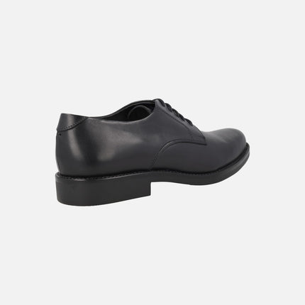 Zapatos de cordones blucher pala lisa en piel negra