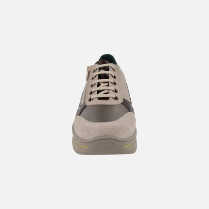 Zapatos deportivos en combinado leopardo con cremallera lateral