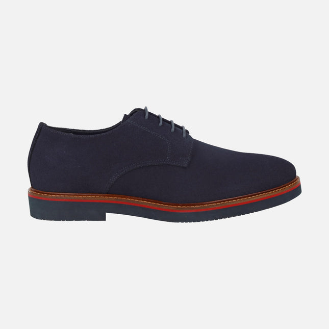 Zapatos estilo blucher para hombre en piel serraje