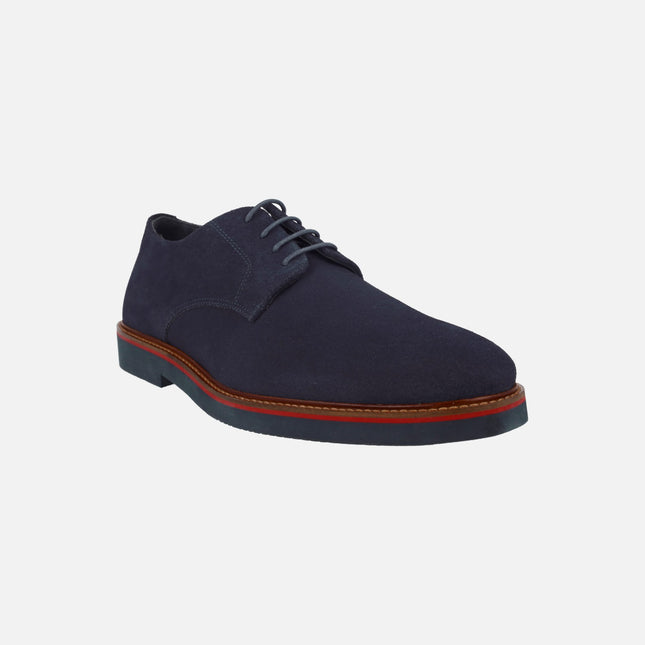 Zapatos estilo blucher para hombre en piel serraje