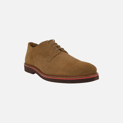Zapatos estilo blucher para hombre en piel serraje